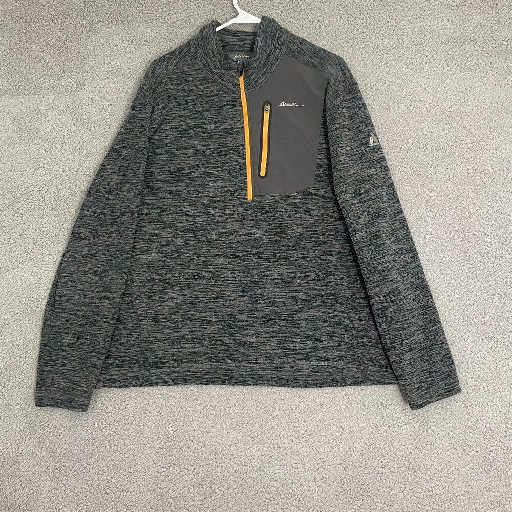 Eddie Bauer First Ascent 1/4 Zip Men XL Gray Outdoor Hiking Pullover‎
